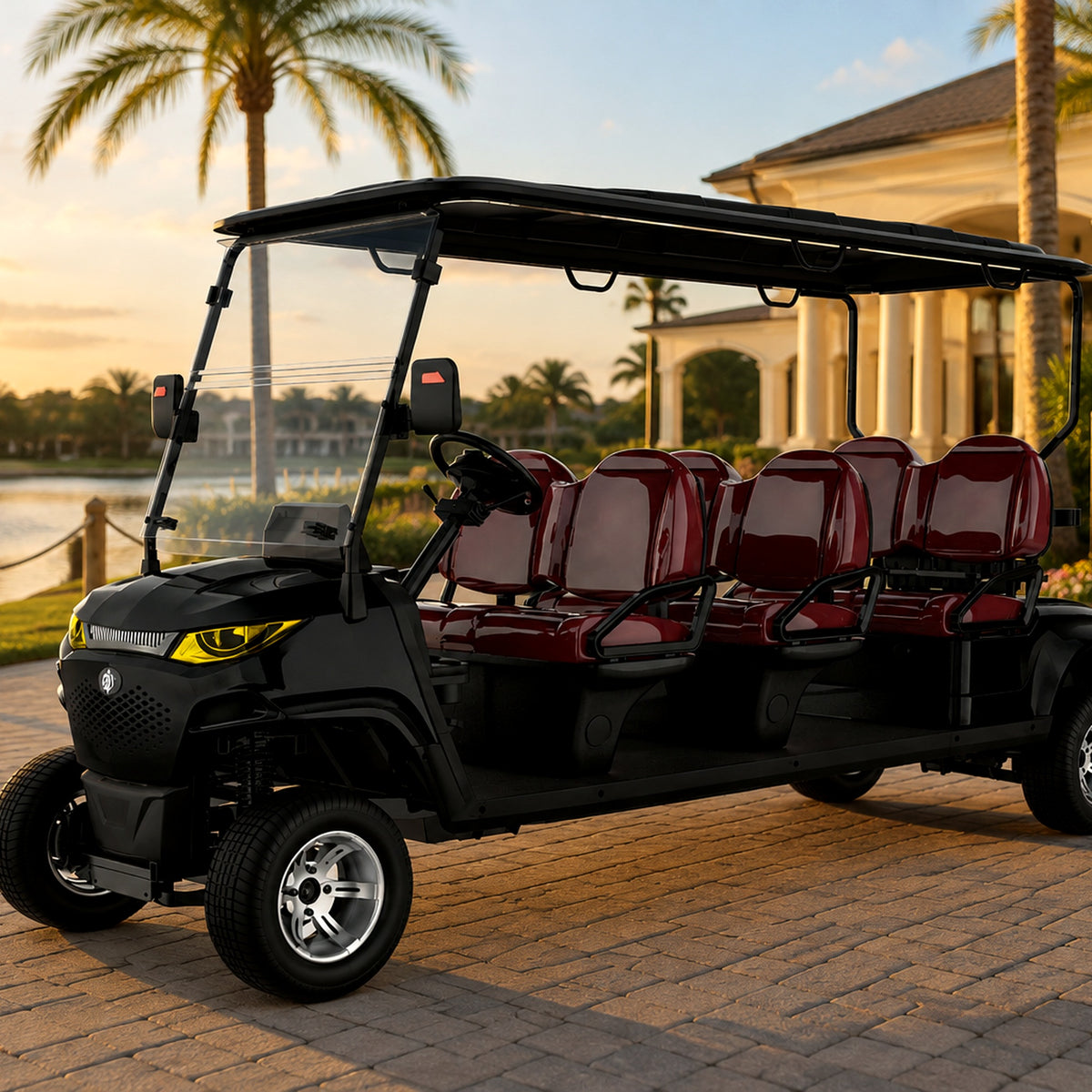 Suncart® MXV ENVOY 6 – 6-Seater Electric Golf Cart | Passenger Cart | Resort Cart | Shuttle Cart | (6+0) | Street Tire