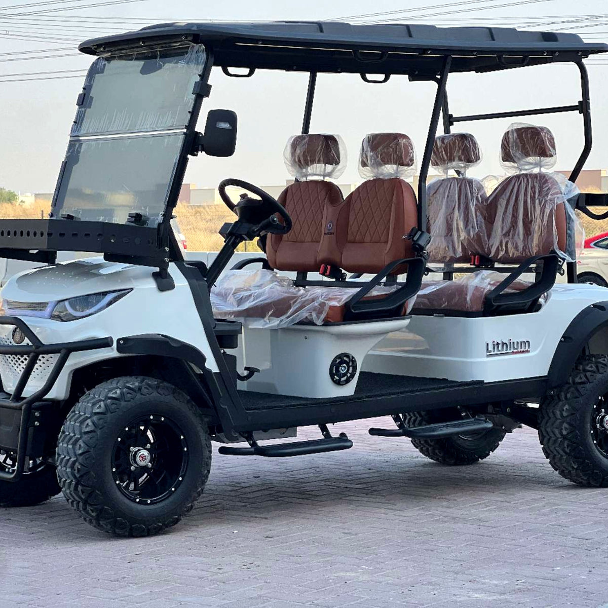 Suncart® MXV VOYAGER 4 Trail – 4-Seater Electric Lifted High Suspension Golf Cart | Passenger Cart | Resort Cart | Family Cart | Off-Road Tire