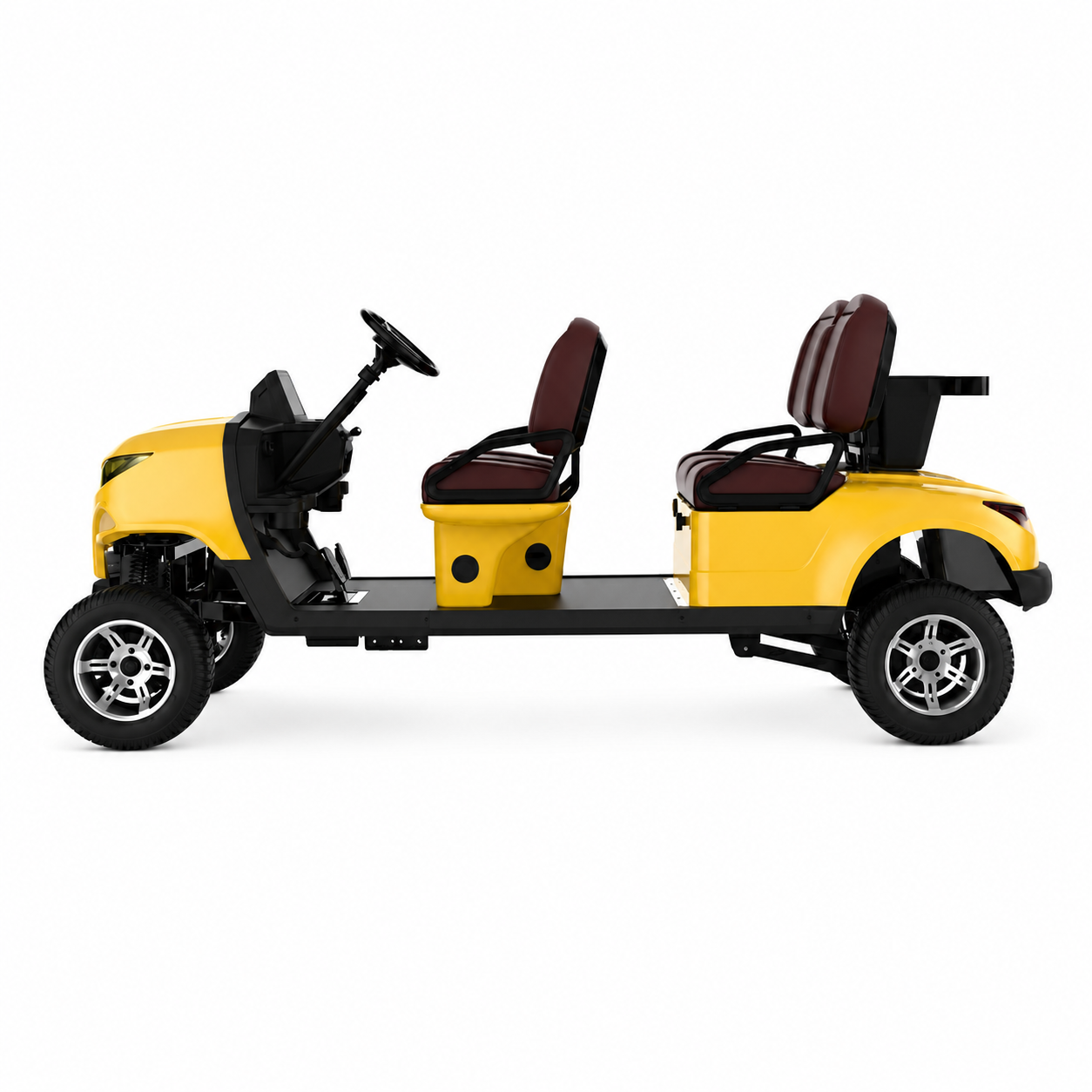 Suncart® MXV VOYAGER 4 Indoor Edition – 4-Seater Electric No-Roof Golf Cart | Indoor Fleet Cart | Mall Cart | (4+0) | Street Tire