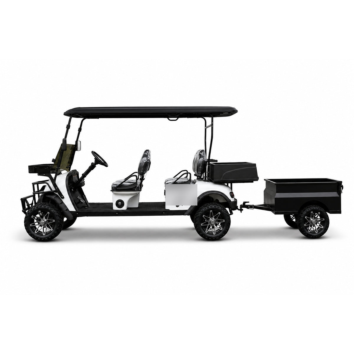 Suncart® MXV HAULER 4 DUO – 4-Seater Electric Utility Cart with Dual Truck Bed & Trailer | Off-Road Tire