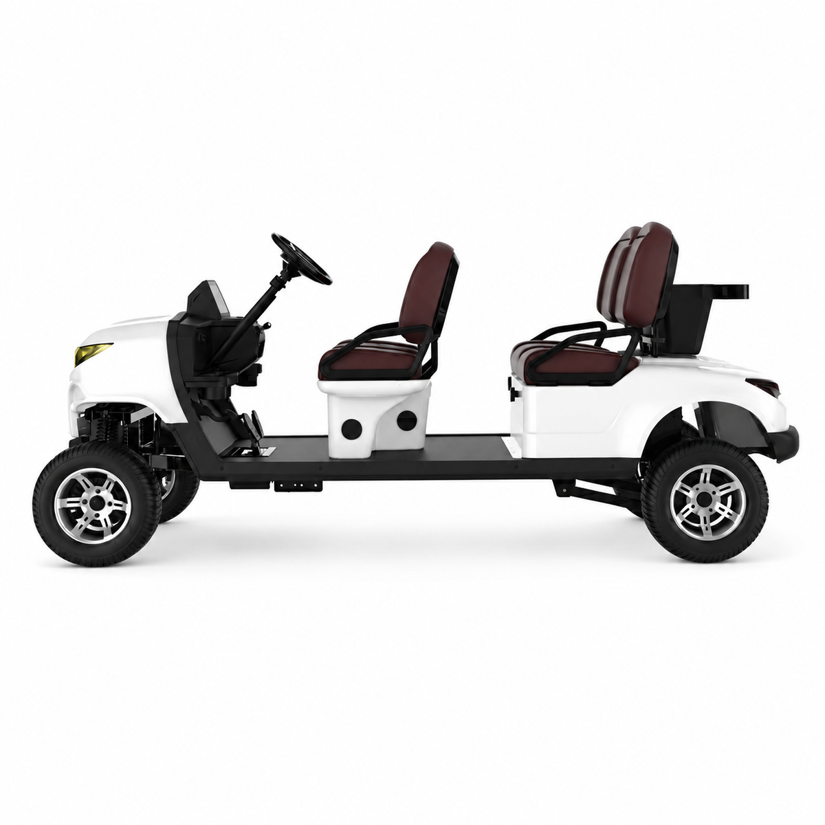 Suncart® MXV VOYAGER 4 Indoor Edition – 4-Seater Electric No-Roof Golf Cart | Indoor Fleet Cart | Mall Cart | (4+0) | Street Tire