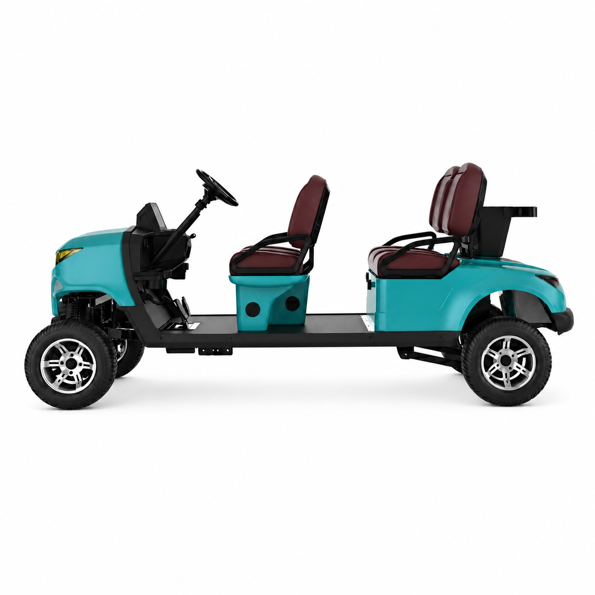 Suncart® MXV VOYAGER 4 Indoor Edition – 4-Seater Electric No-Roof Golf Cart | Indoor Fleet Cart | Mall Cart | (4+0) | Street Tire