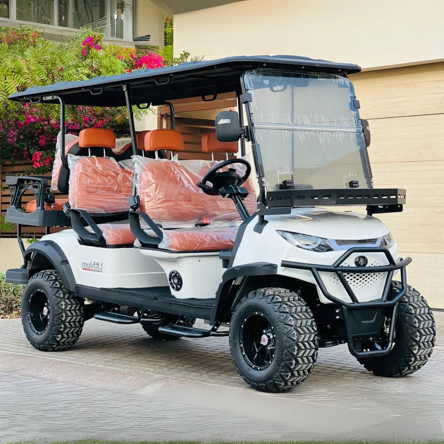 6 Seater Off-Road High Suspension Golf Cart White