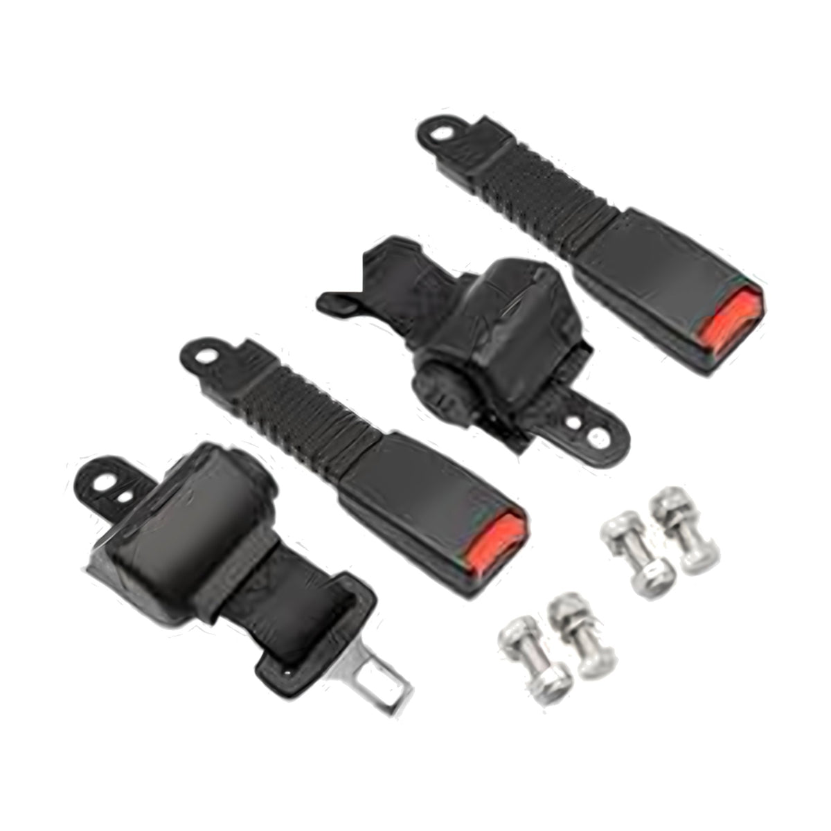 Universal golf cart retractable seat belt kit with brackets – 2 Seat Belts