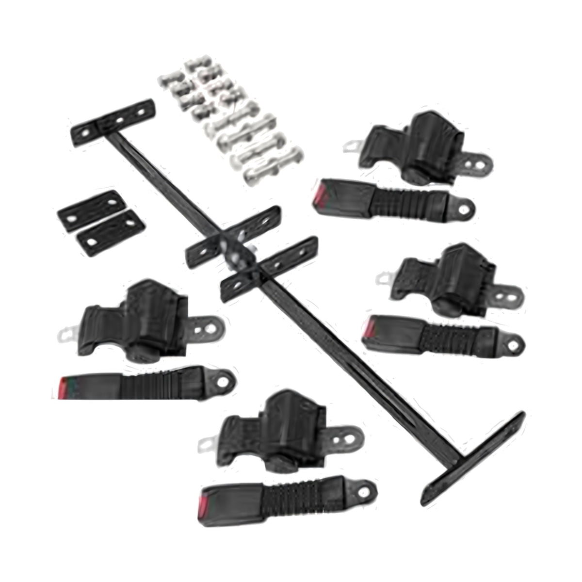 Universal golf cart retractable seat belt kit with brackets – 4 Seat Belts