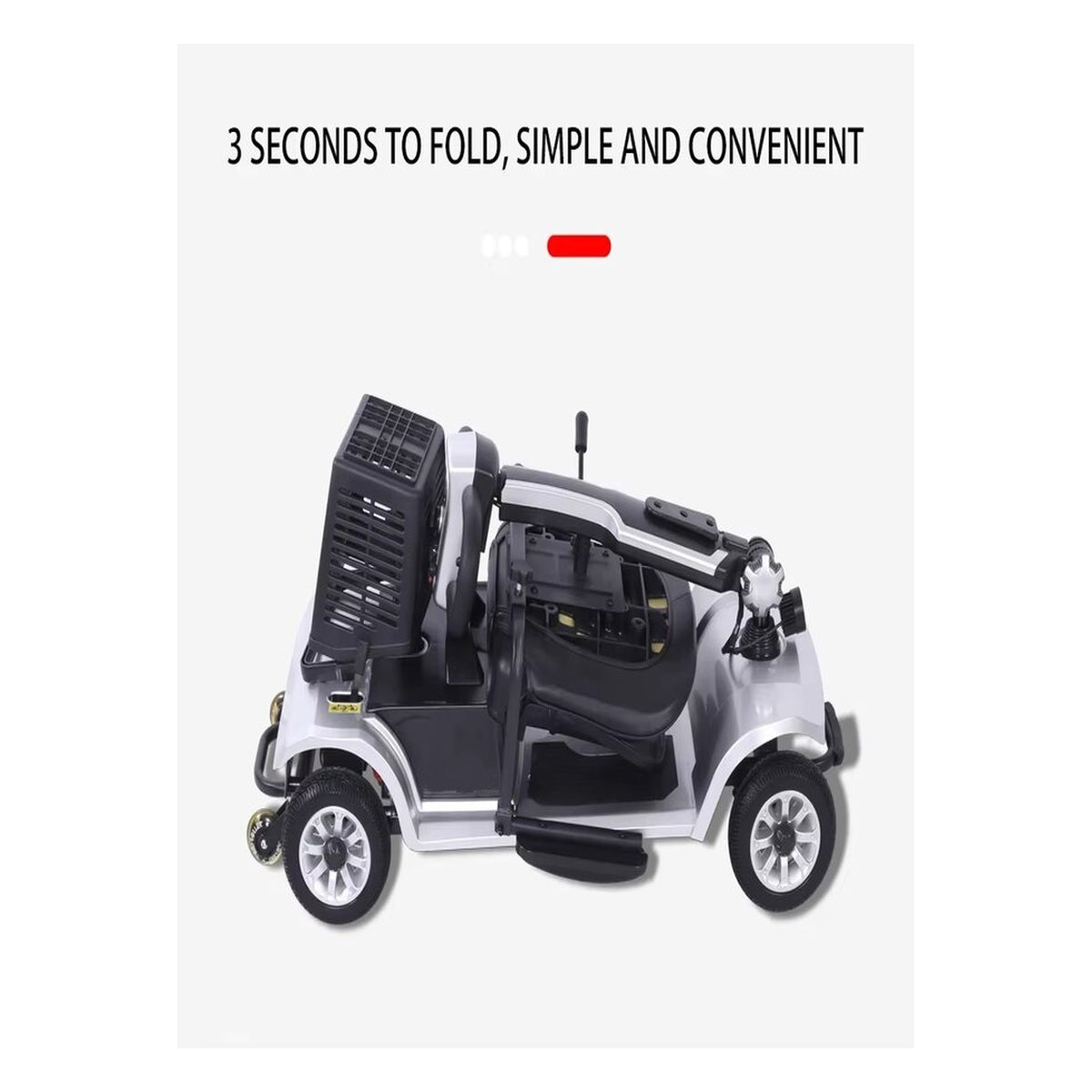 Suncart S02 KingKong lightweight folding mobility scooter for elderly in Silver – folds in seconds