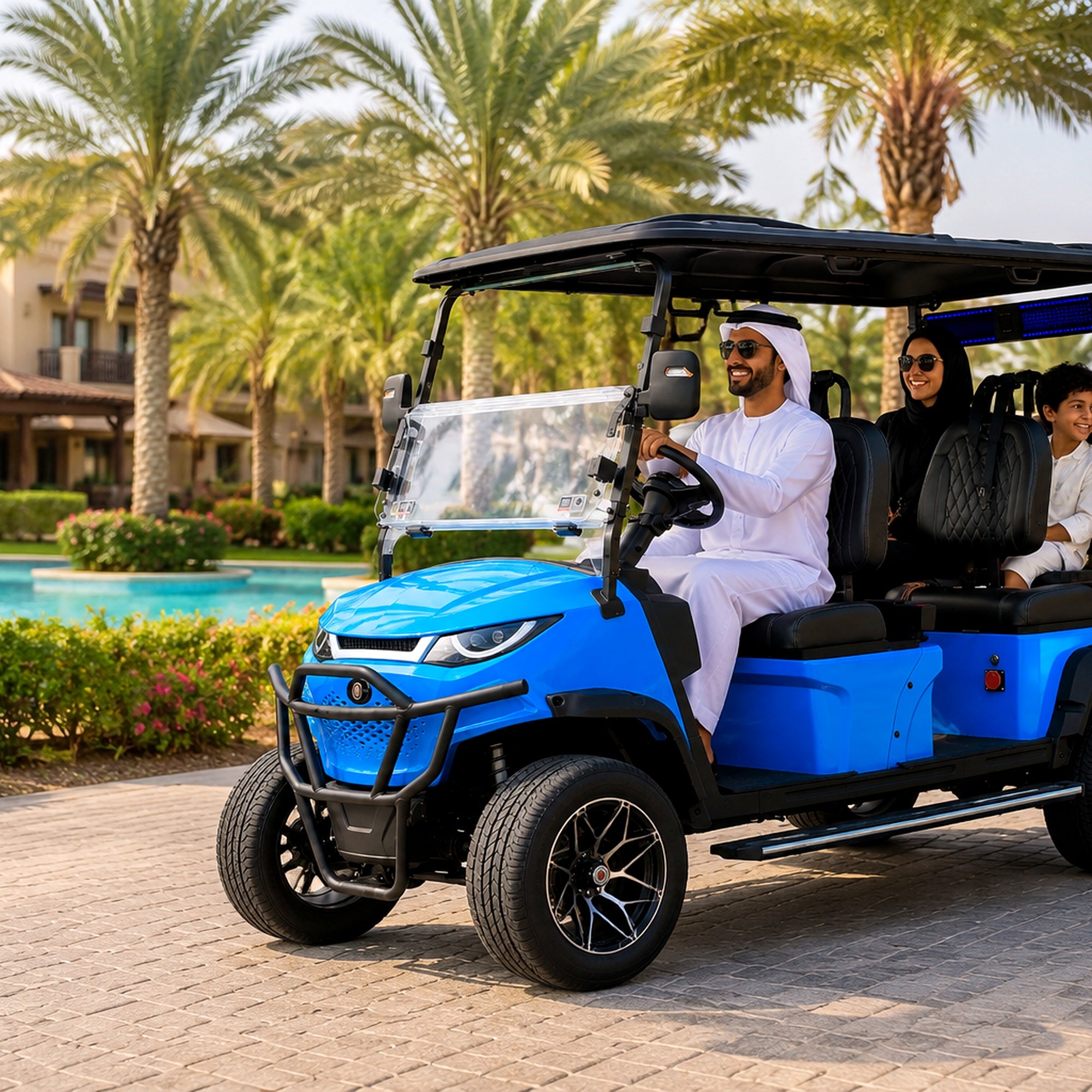 Suncart® MXV VOYAGER 4 Limited Edition – 4-Seater Electric Golf Cart | Passenger Cart | Resort Cart | Family Cart | (4+0) | Street Tire