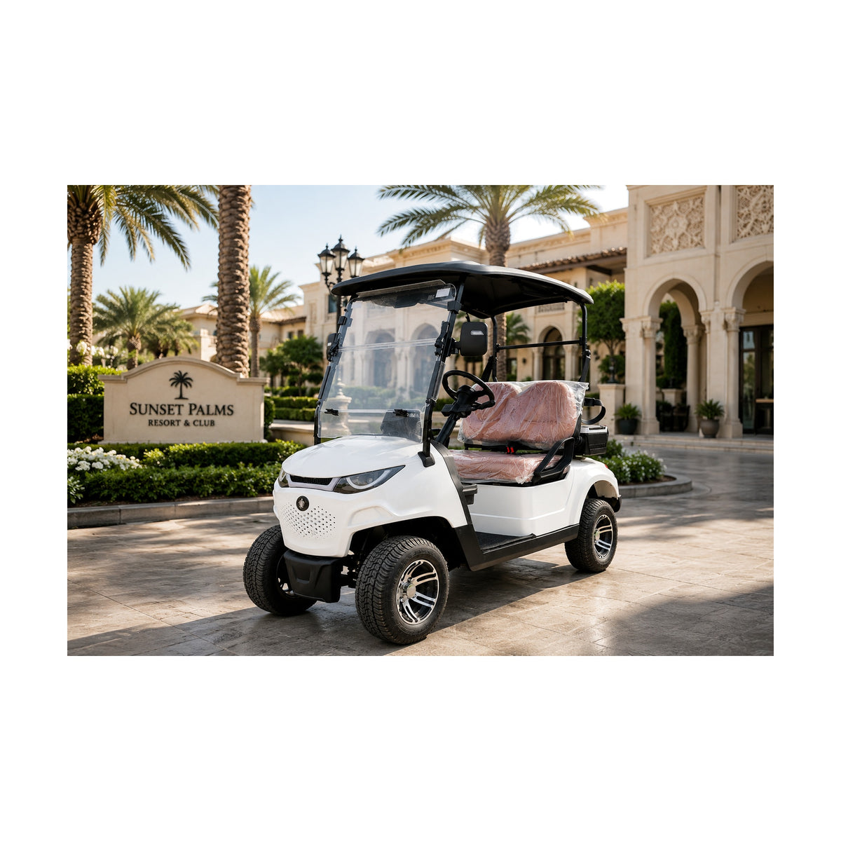 Suncart® MXV BREEZE 2 – 2-Seater Electric Golf Cart | Passenger Cart | Resort Cart | Community Cart | (2+0) | Street Tire