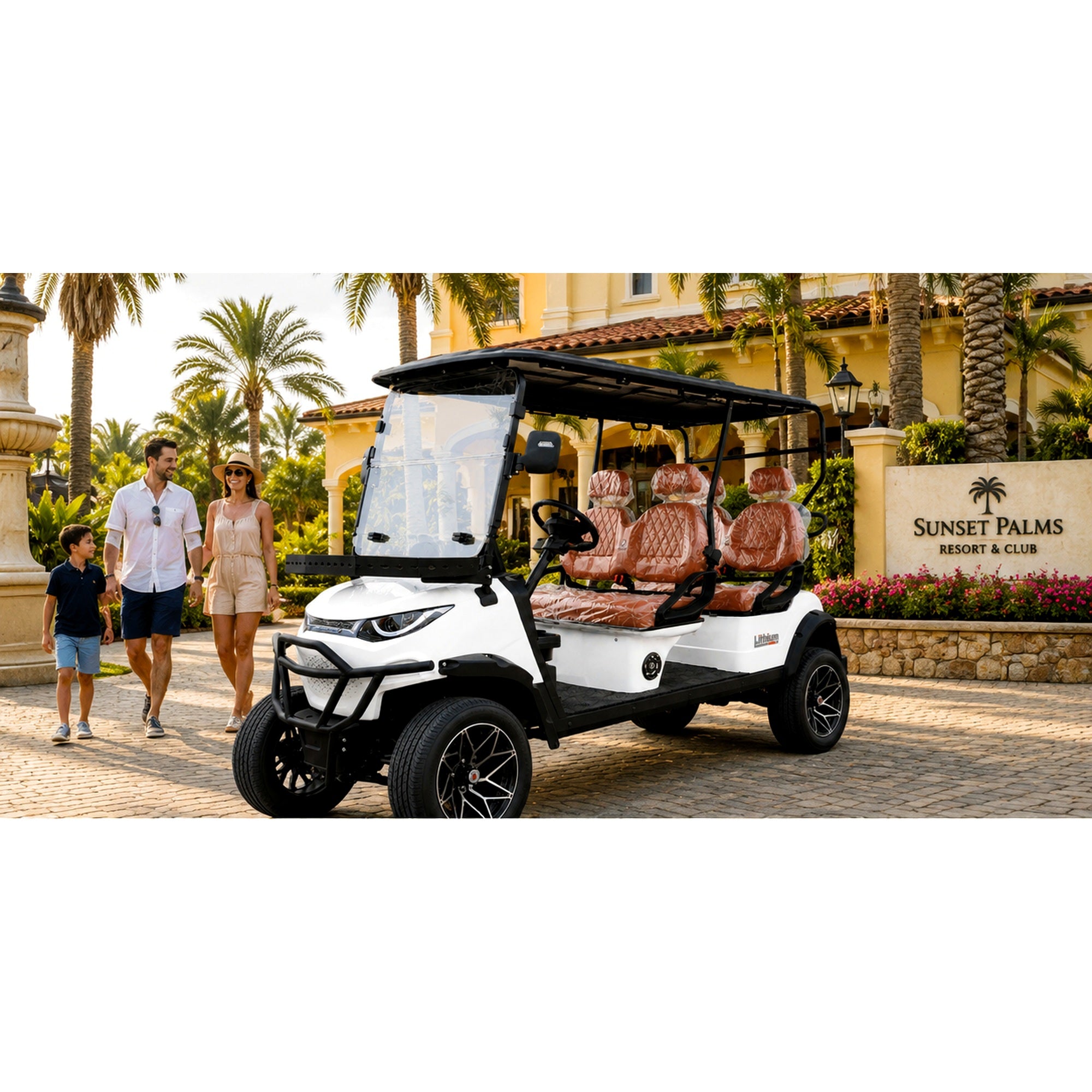 Suncart® MXV VOYAGER 4 – 4-Seater Electric Golf Cart | Passenger Cart | Resort Cart | Family Cart | (4+0) | Street Tire