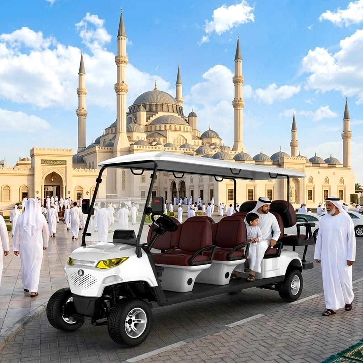Suncart® MXV SOVEREIGN 8 – 8-Seater Electric Golf Cart | Passenger Cart | Resort Cart | Shuttle Cart | (6+2) | Street Tire