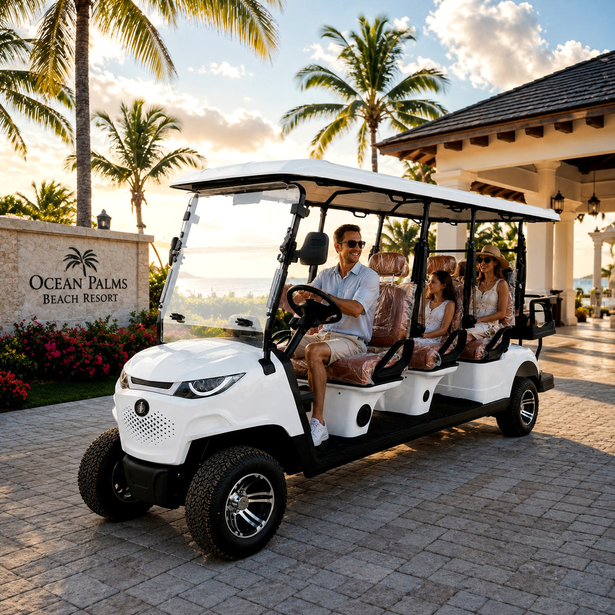 Suncart® MXV SOVEREIGN 8 – 8-Seater Electric Golf Cart | Passenger Cart | Resort Cart | Shuttle Cart | (6+2) | Street Tire