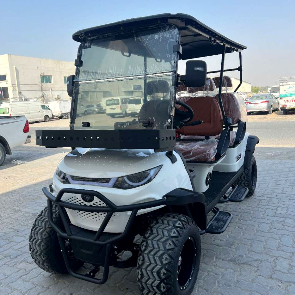 Suncart® MXV VOYAGER 4 Trail – 4-Seater Electric Lifted High Suspension Golf Cart | Passenger Cart | Resort Cart | Family Cart | Off-Road Tire