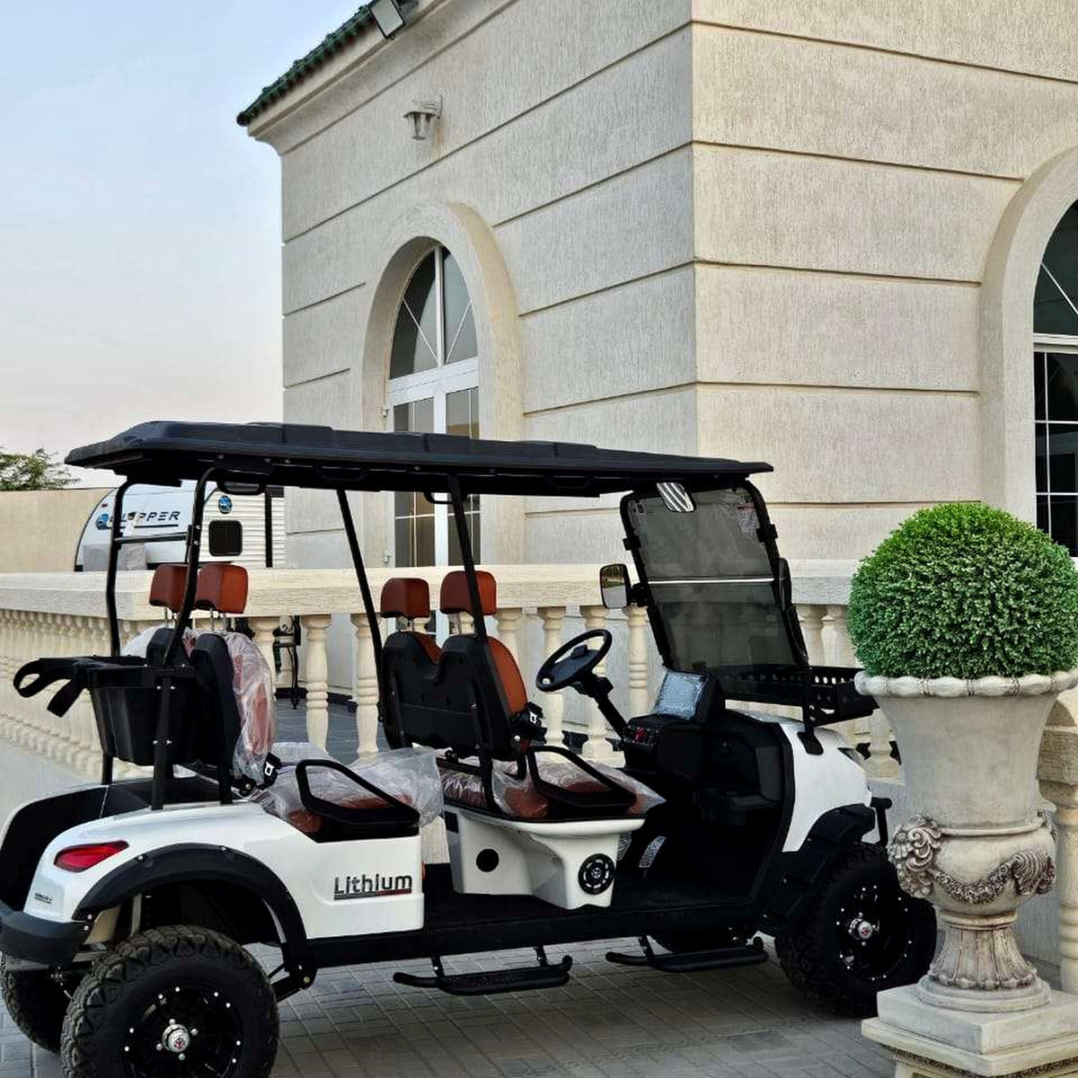 Suncart® MXV VOYAGER 4 Trail – 4-Seater Electric Lifted High Suspension Golf Cart | Passenger Cart | Resort Cart | Family Cart | Off-Road Tire