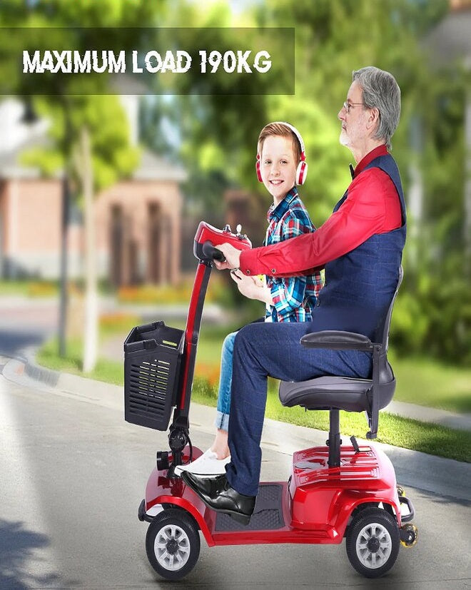 suncart® KingKong (S-02) Electric Mobility Scooter for Adults – 250W Motor, 24V12AH Battery, 25KM Range, 120KG Load, 8" Solid Tires, Magnetic Brake – CE/FDA Certified