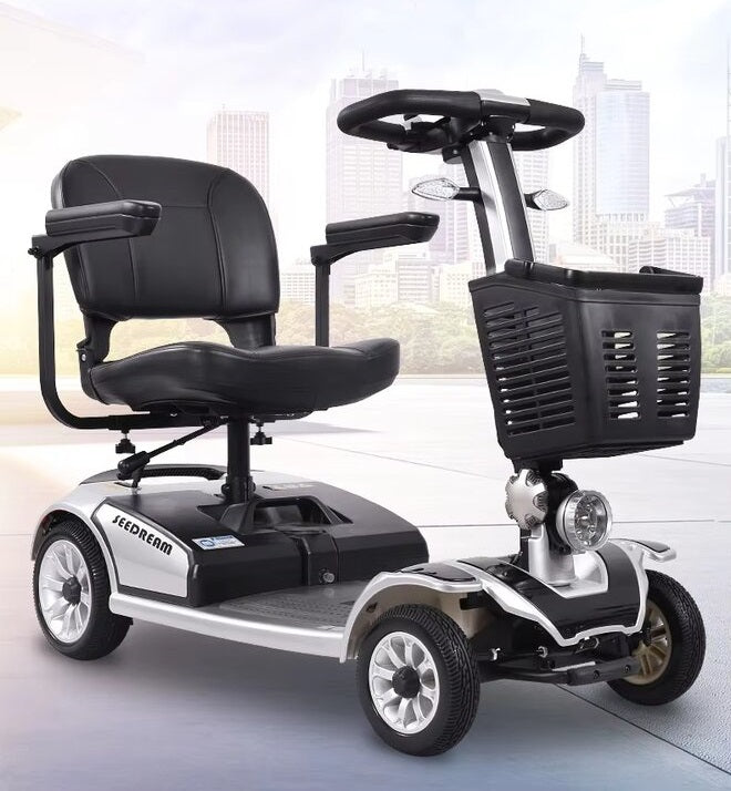 suncart® Luxury (S-03) Electric Mobility Scooter – 250W Motor, 24V20AH Battery, 35KM Range, 150KG Load, Front 8" + Rear 9" Tires, Magnetic Brake – CE/FDA Certified