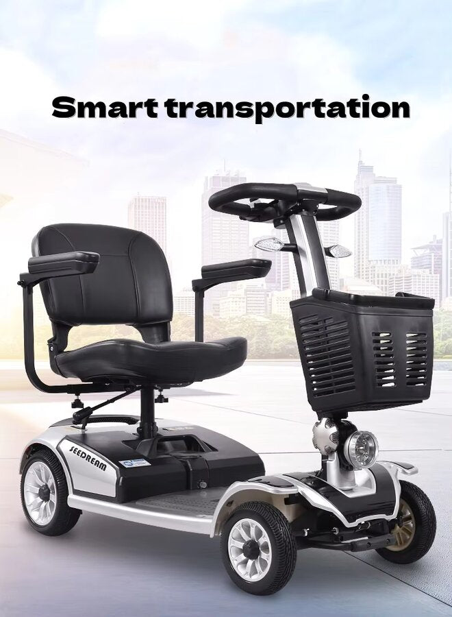 suncart® Luxury (S-03) Electric Mobility Scooter – 250W Motor, 24V20AH Battery, 35KM Range, 150KG Load, Front 8" + Rear 9" Tires, Magnetic Brake – CE/FDA Certified