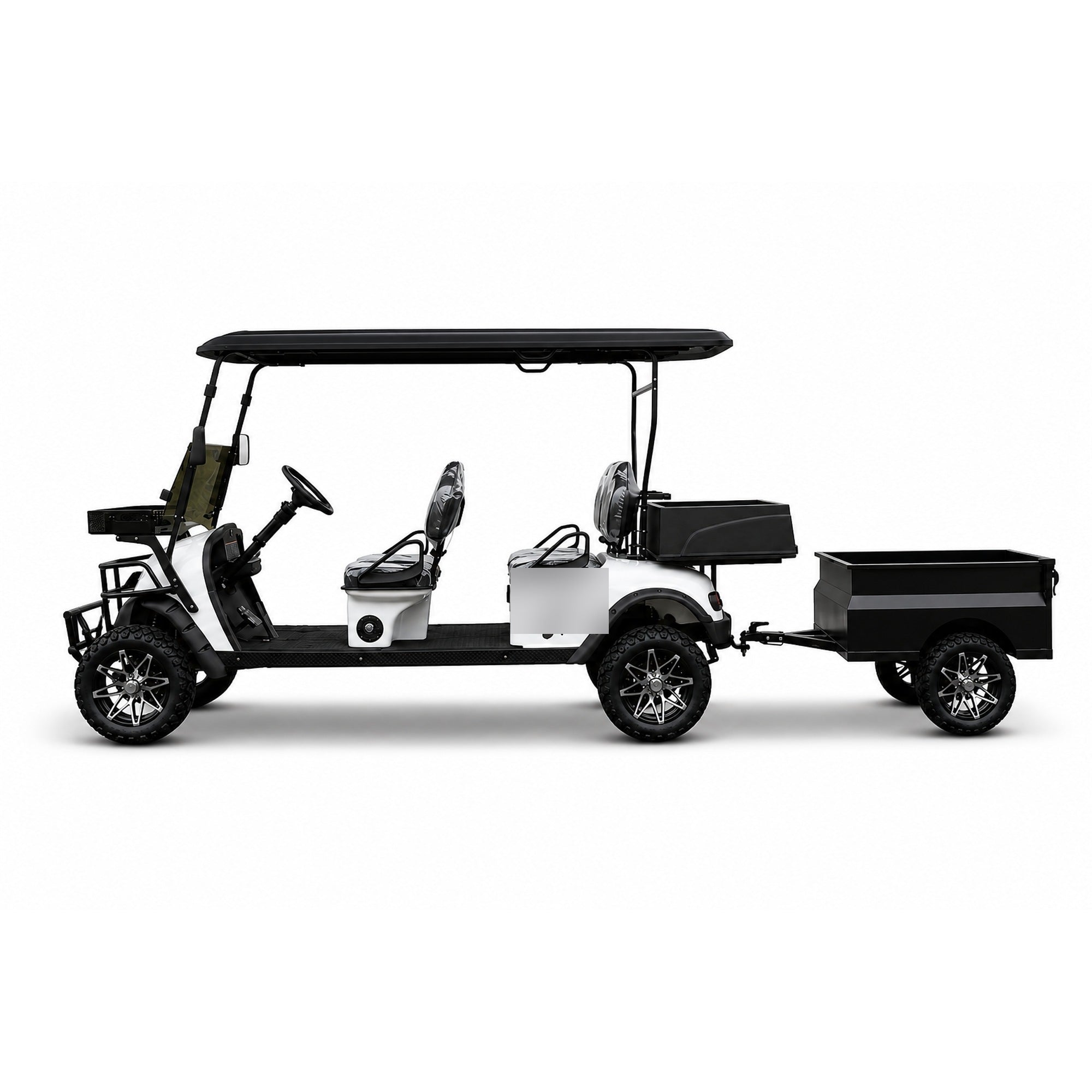 Suncart® MXV HAULER 4 DUO – 4-Seater Electric Utility Cart with Dual Truck Bed & Trailer | Off-Road Tire