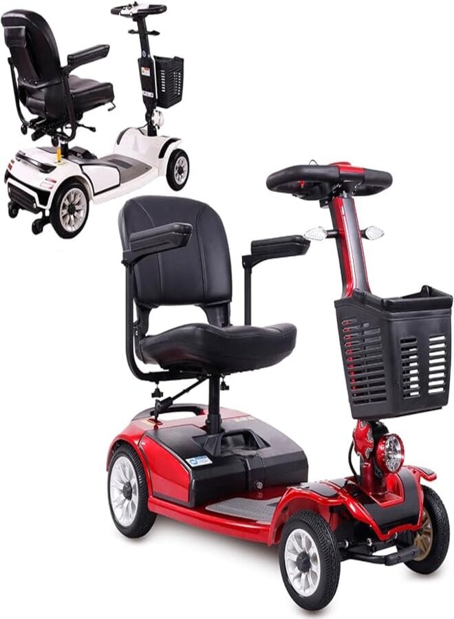 suncart® Luxury (S-03) Electric Mobility Scooter – 250W Motor, 24V20AH Battery, 35KM Range, 150KG Load, Front 8" + Rear 9" Tires, Magnetic Brake – CE/FDA Certified