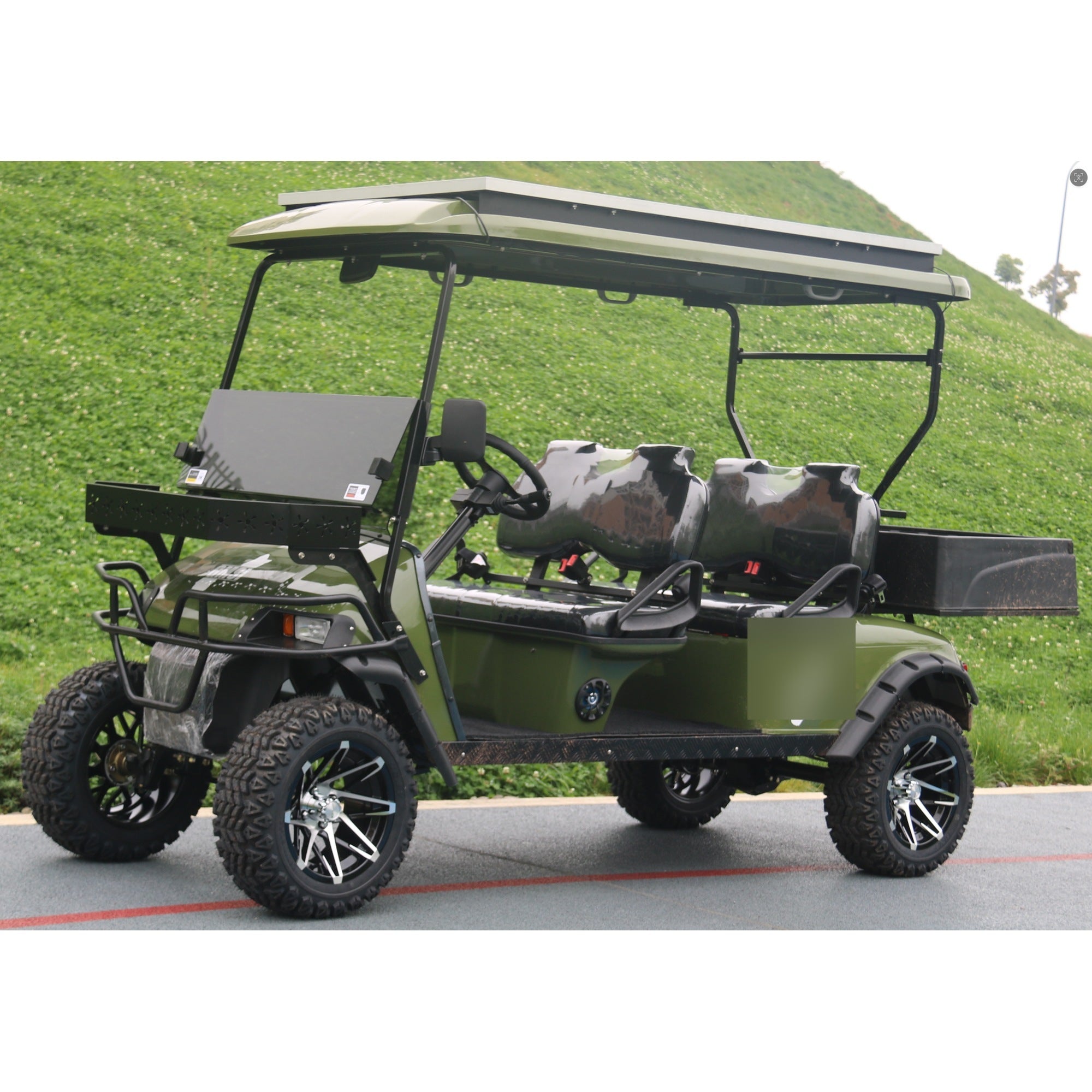 Suncart® MXV HAULER 4 SOLAR – 4-Seater Solar-Powered Electric Utility Cart with Truck Bed | Off-Road Tire