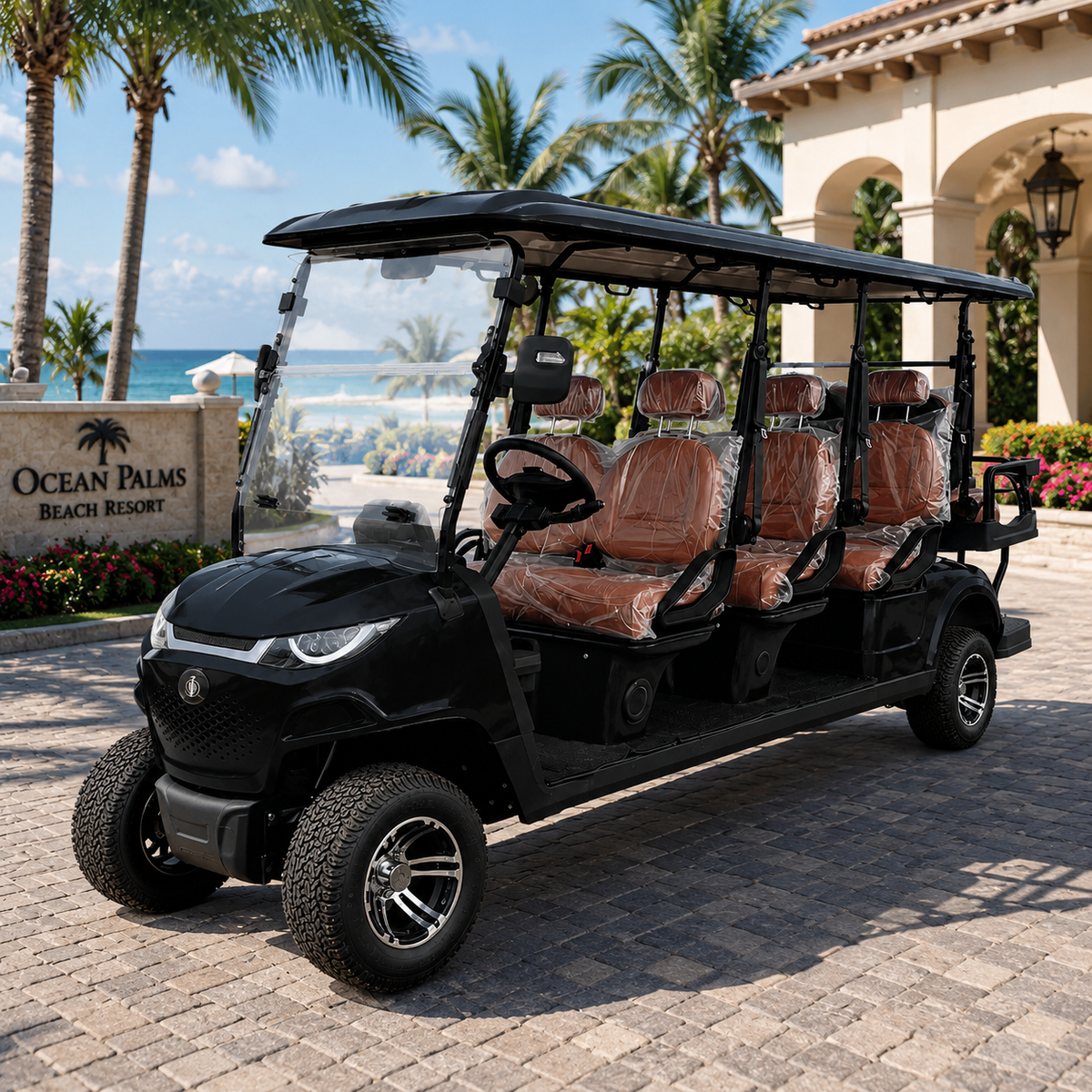 Suncart® MXV SOVEREIGN 8 – 8-Seater Electric Golf Cart | Passenger Cart | Resort Cart | Shuttle Cart | (6+2) | Street Tire