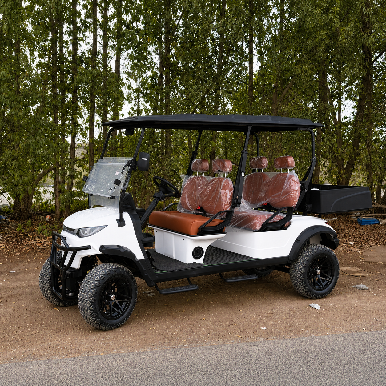 Suncart® MXV HAULER 4 – 4-Seater Electric Utility Cart with Truck Bed | Off-Road Tire