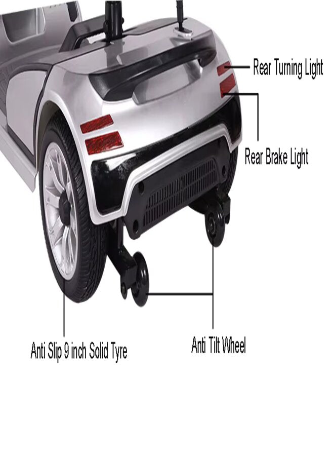 suncart® Luxury (S-03) Electric Mobility Scooter – 250W Motor, 24V20AH Battery, 35KM Range, 150KG Load, Front 8" + Rear 9" Tires, Magnetic Brake – CE/FDA Certified