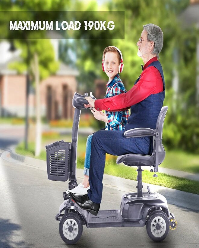 suncart® KingKong (S-02) Electric Mobility Scooter for Adults – 250W Motor, 24V12AH Battery, 25KM Range, 120KG Load, 8" Solid Tires, Magnetic Brake – CE/FDA Certified