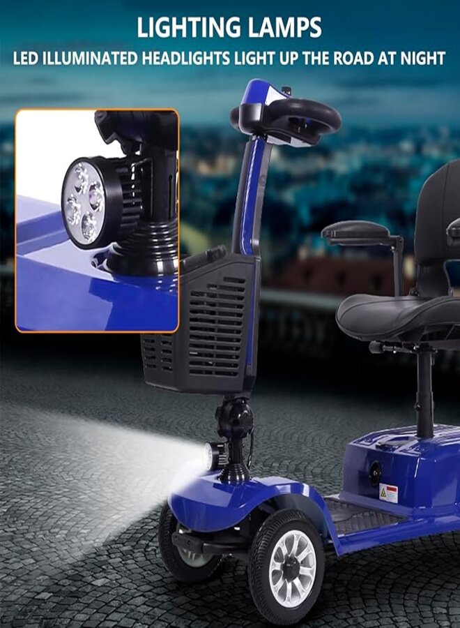 suncart® Dragonfly (X-01) Electric Mobility Scooter for Adults – 250W Motor, 24V12AH Battery, 22KM Range, 120KG Load, 8" Solid Tires, Magnetic Brake – CE/ROHS Certified