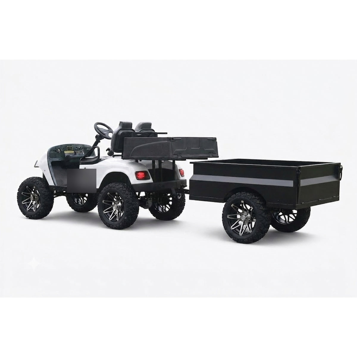 Suncart® MXV HAULER 2 DUO – 2-Seater Electric Utility Cart with Dual Truck Bed & Trailer | Off-Road Tire