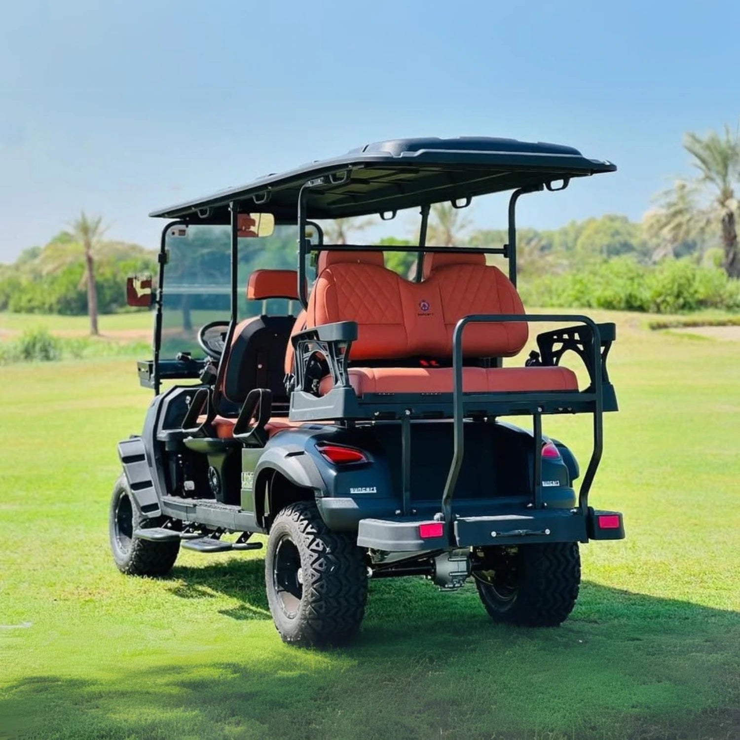 6 Seater Off-Road High Suspension Golf Cart Black