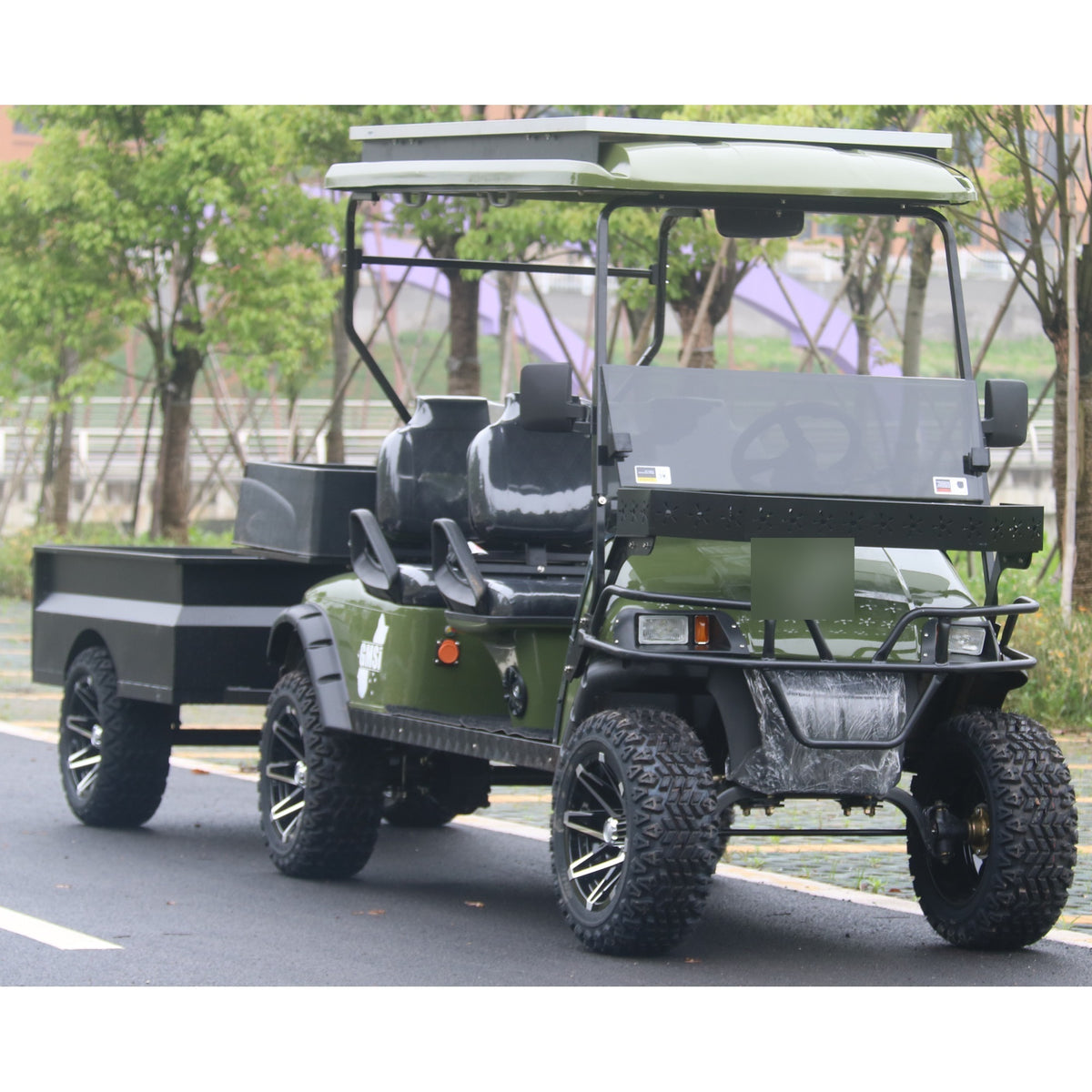Suncart® MXV HAULER 4 DUO – 4-Seater Electric Utility Cart with Dual Truck Bed & Trailer | Off-Road Tire