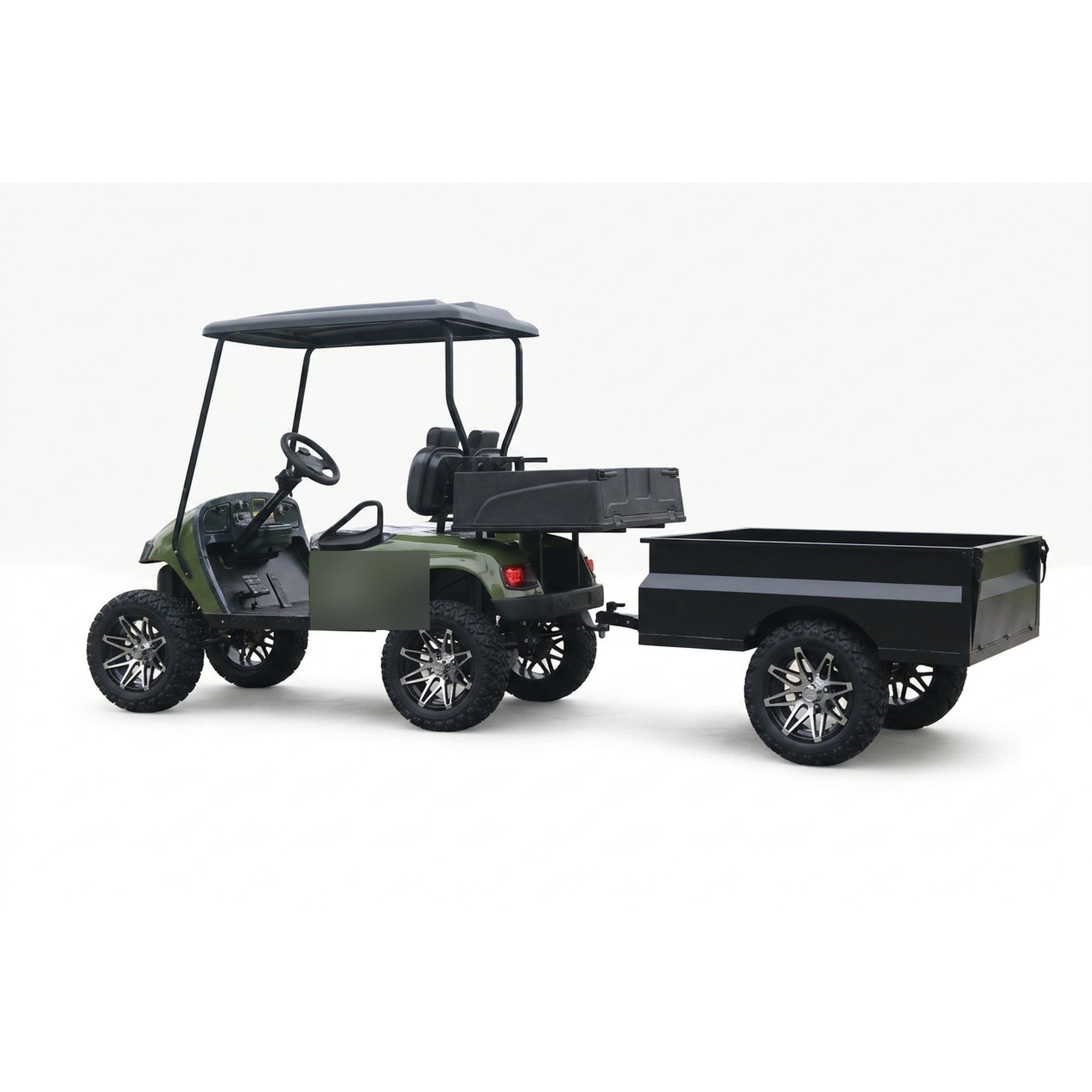 Suncart® MXV HAULER 2 DUO – 2-Seater Electric Utility Cart with Dual Truck Bed & Trailer | Off-Road Tire