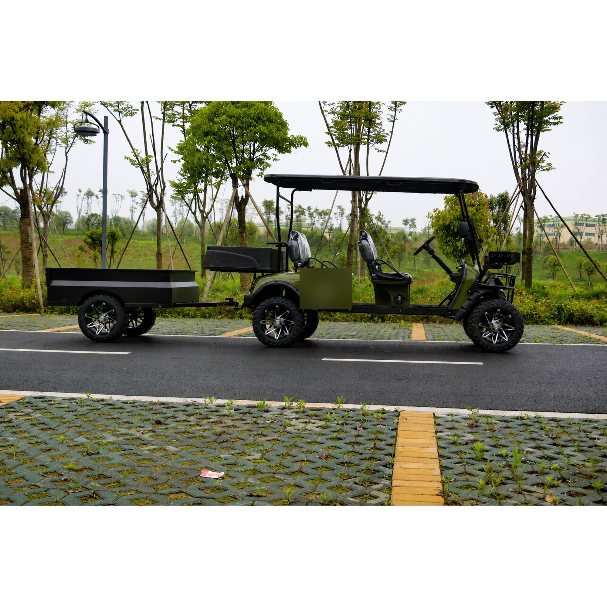 Suncart® MXV HAULER 4 DUO – 4-Seater Electric Utility Cart with Dual Truck Bed & Trailer | Off-Road Tire