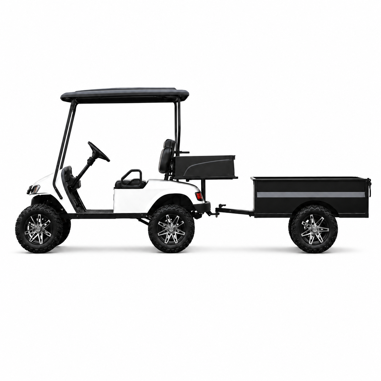 Suncart® MXV HAULER 2 DUO – 2-Seater Electric Utility Cart with Dual Truck Bed & Trailer | Off-Road Tire