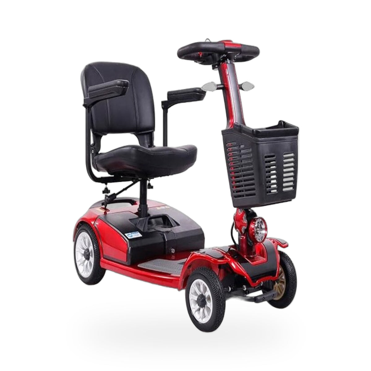 Suncart S01 Luxury foldable mobility scooter for elderly in Red – side angle view