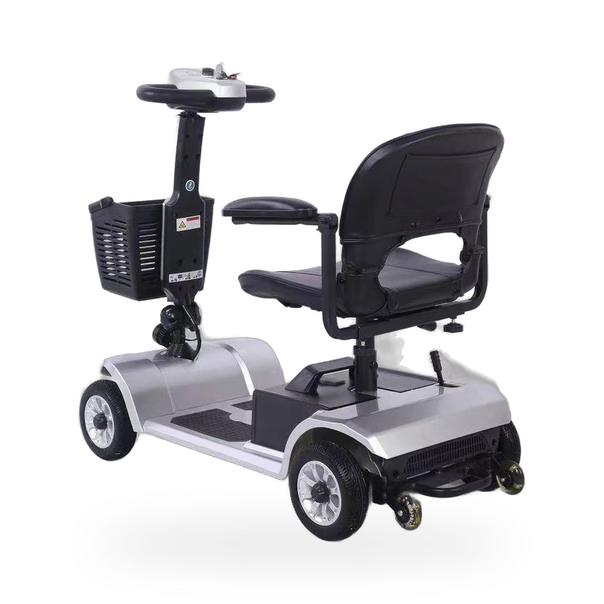 Suncart S02 KingKong lightweight folding mobility scooter for elderly in Silver – front three-quarter view on white